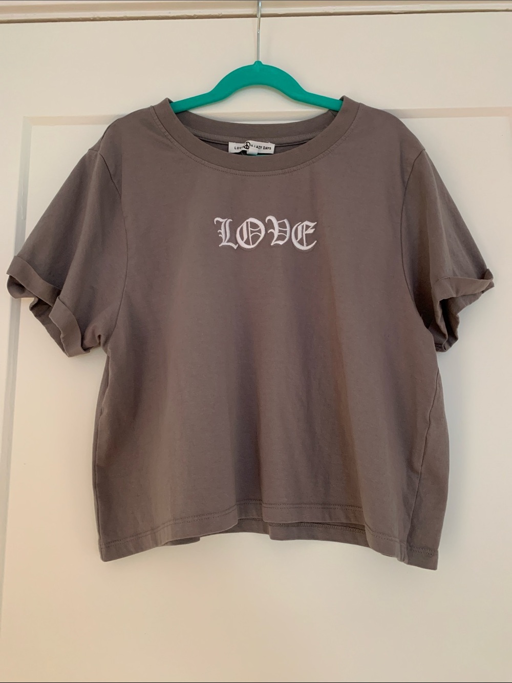 'LOVE' Graphic Tee in Dark Gray